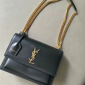 SAINT LAURENT Sunset YSL Monogram Wallet on Chain